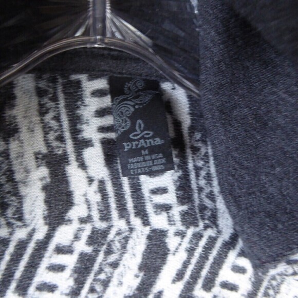 Prana Sweater Women's Medium Gray White Graceful Wrap Cardigan USA Made Breathe - Picture 5 of 11